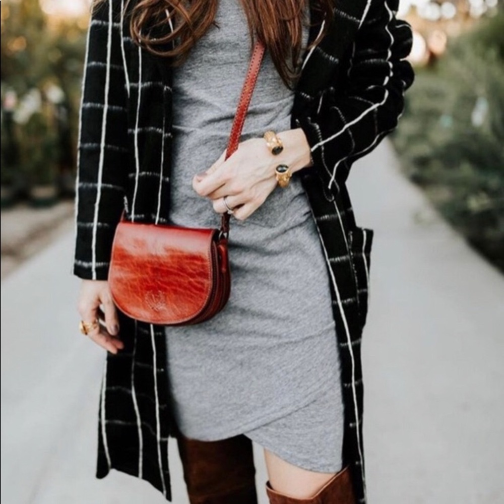 Anthropologie MICHAEL STARS Windowpane plaid coat